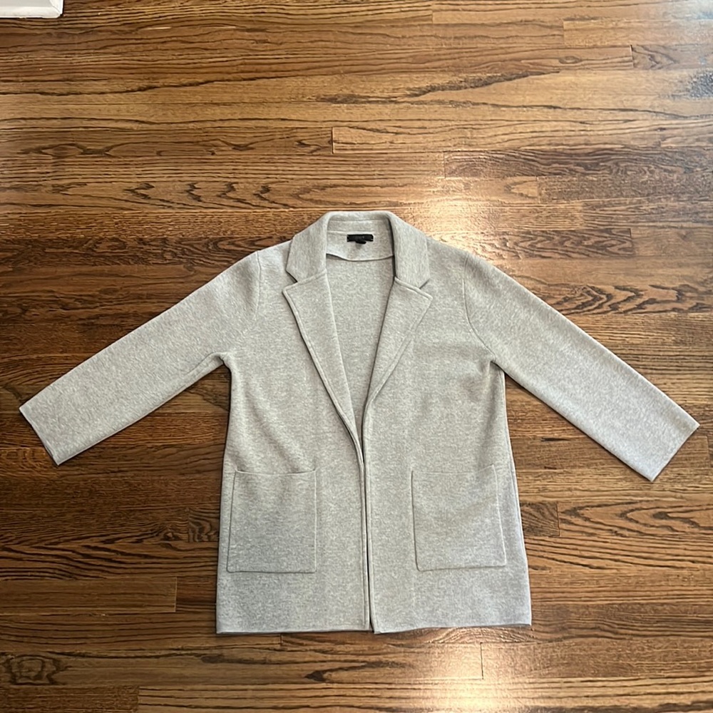 J. Crew merino wool blend sweater jacket | Sophie | size M | light gray heather